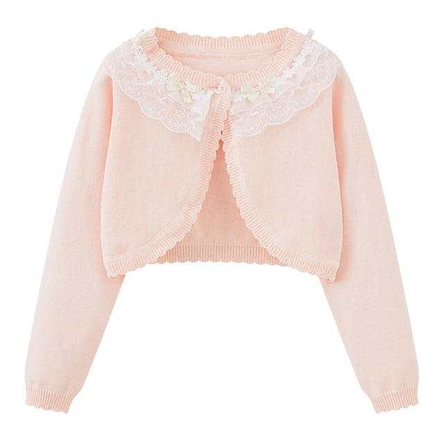 RXIRUCGD Tout-Petits Enfants Bébés Filles Mode Mignon Couleur à Manches Longues Style Mince Cardigan à Boutons Manteau ( Rose, Taille : 5 Ans )