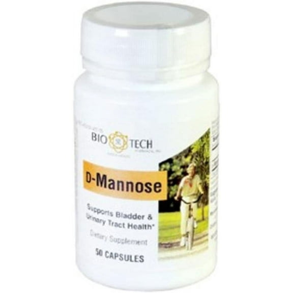 Bio-Tech Pharmacal D-Mannose, 100 Capsules – All-Natural Supplement – Supports Healthy Function of Bladder and Urinary Tract – No Dairy, Fish, Gluten, Peanut, Shellfish, & Soy