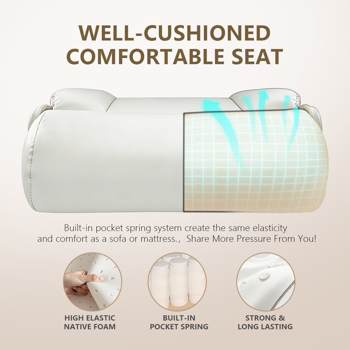JONPONY 500 lbs Tall Office Chair with Flip-up Armrests for Standing Desk Executive Ergonomic Computer Leather Desk Chair with Lumbar Support, Adjustable Foot Ring for Home,WHITE