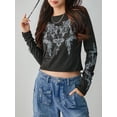 thumbnail image 2 of SUNSIOM T-Shirt Décontracté pour Femmes, Col Rond Manches Longues Motif Totem Vintage Haut de Base Tee Extérieur, 2 of 6