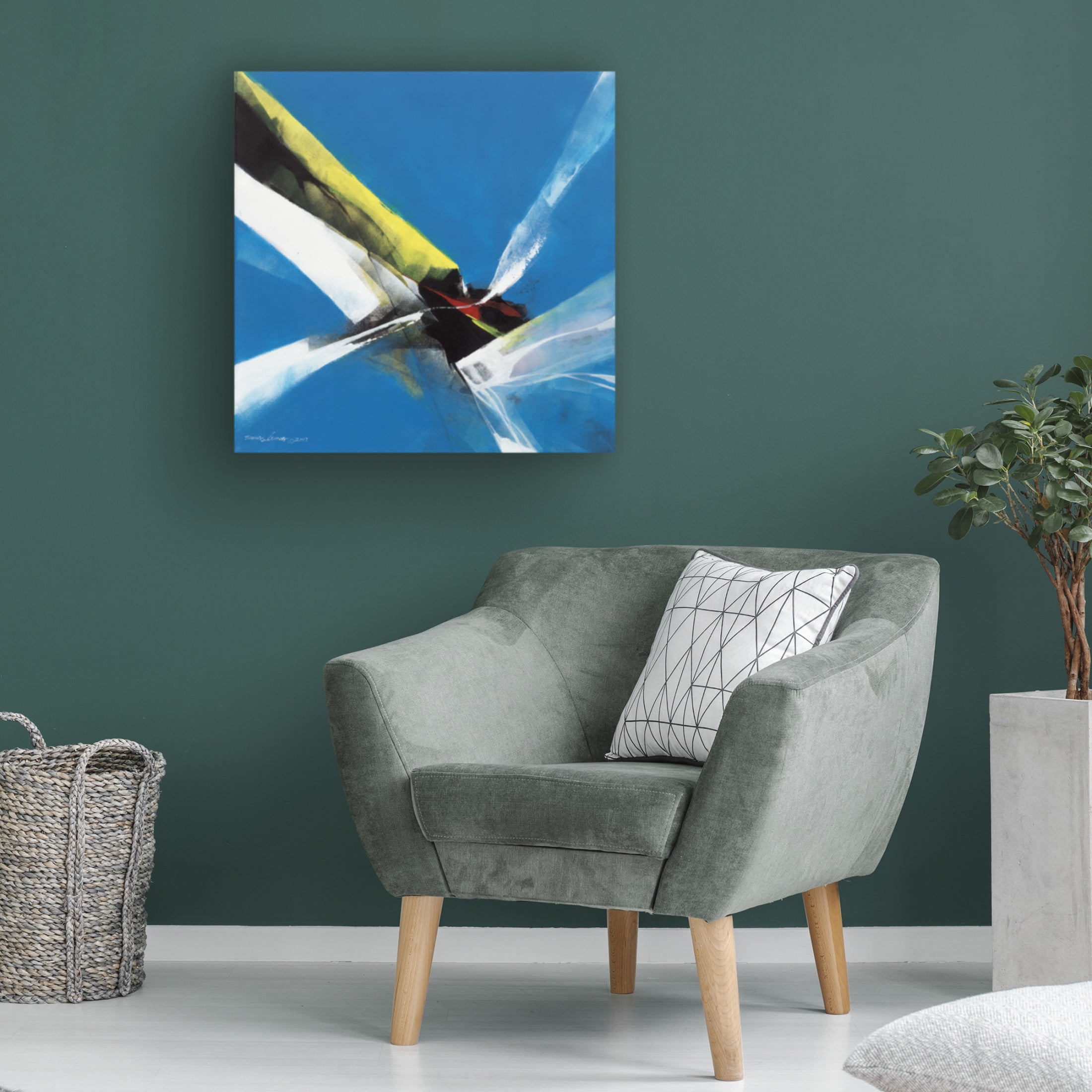 Canvas Wall Art - Thomas Leung 'Dancing Color' Wall Art for Living Room, Bedroom, or Office Décor by Trademark Fine Art - 14 x 14 Inches