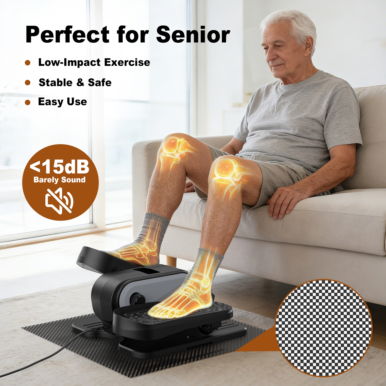 Funslim Under Desk Electric Elliptical with 12 Speeds photo 8