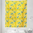 thumbnail image 1 of Yellow and Blue Tapestry, Butterflies with Tropical Flower Silhouette on Yellow Background, Fabric Wall Hanging Decor for Bedroom Living Room Dorm, 5 Sizes, Blue Yellow and White, by Ambesonne, 1 of 1