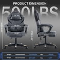 thumbnail image 3 of JONPONY Big and Tall Gaming Chair,Ergonomic Design with Lumbar Cushion and Footrest,High Back Office Chair Support 8 Hours Long Sitting, Computer Chair,BLUE, 3 of 9