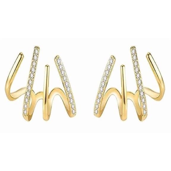 Huggie Hoop Earrings - Earring Stud Sets for Women 14K Gold Plated Hypoallergenic Gold Trendy Jewelry for Women