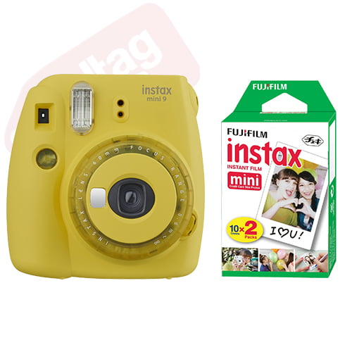 Fujifilm Mini 9 Film Camera Clear Yellow + 20 Instant Film - Walmart.com