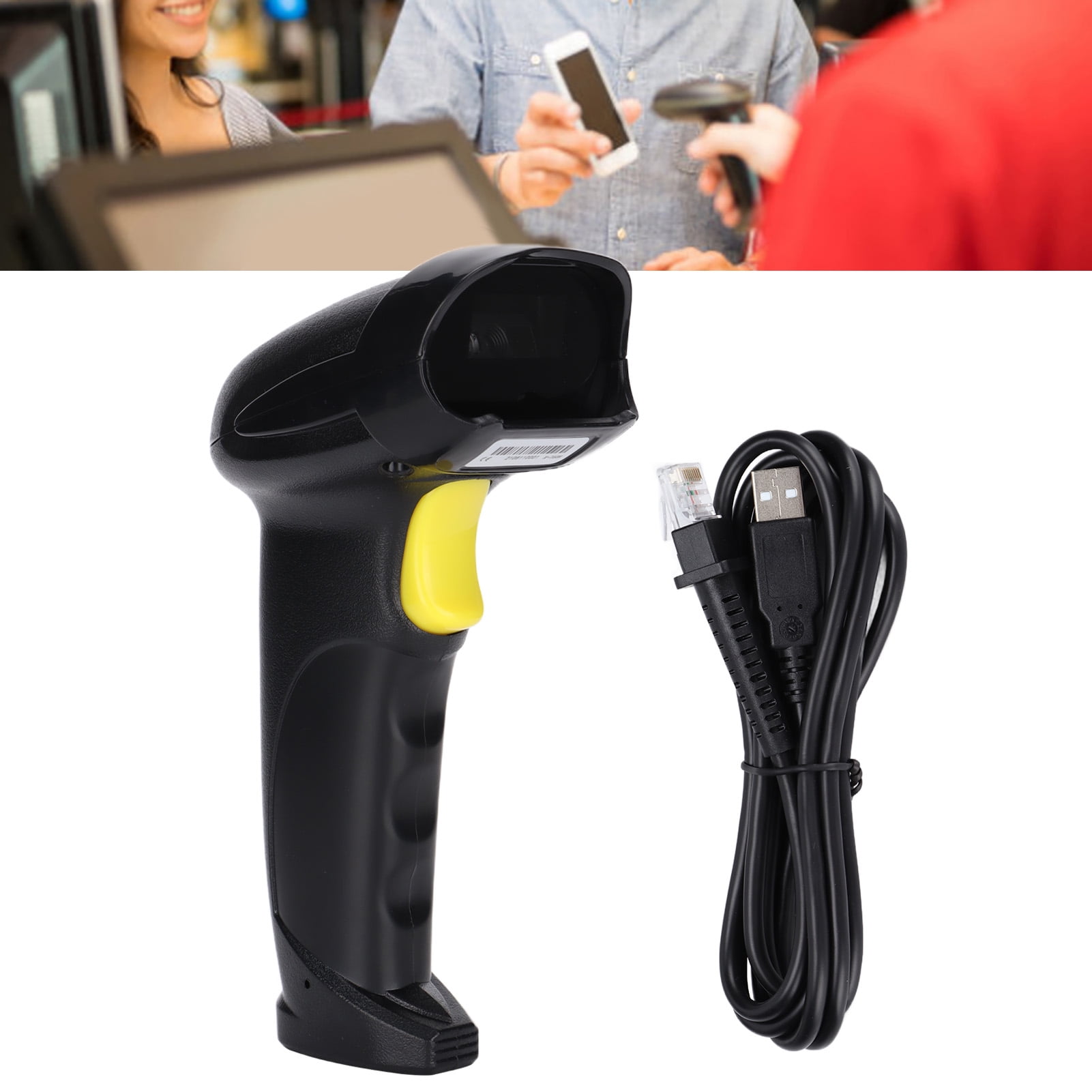 Tebru QR Code Scanner Handheld Wired 2D Barcode Scanner With Connection