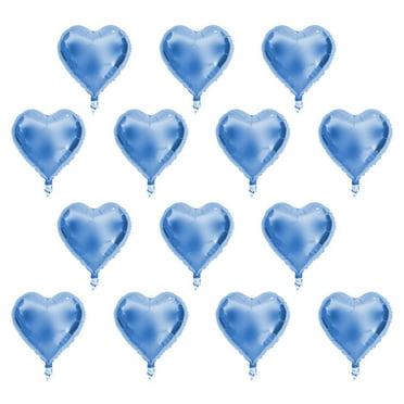 Blue Heart Shaped Aluminum Foil Balloons, 10-Pack for Parties, Weddings & Birthdays