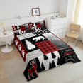 thumbnail image 3 of Bear Comforter Set Full Size,Deer Hunting Woodland Camping Rustic Cabin Bedding Set Adult,Red Black Geometric Plaid Patchwork Down Comforter,Farmhouse Pine Trees Xmas Duvet Insert, 3 of 6