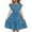 Blue-14, variant on Avrntaa Girls Short Sleeve Dress with Ruffles Crew Neck A-Line Swing Casual Summer Midi Dress 5-14 Years
