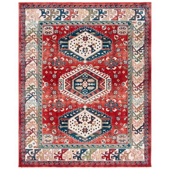 SAFAVIEH Kashan Laura Bordered Area Rug, Rust/Ivory, 8' x 10'