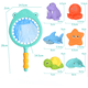 thumbnail image 2 of Juguetes de baño para niños (juego de 7 piezas de Shark Laole (bolsa)), 2 of 5