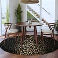 thumbnail image 4 of Round Rugs 7 Ft, Leopard Print Non Slip Area Rugs for Kitchen Bedroom Entryway, Chic Abstract Black Brown Animals Texture Washable Carpet Runner Rug Floor Mats for Bedroom Home Decor, 4 of 9