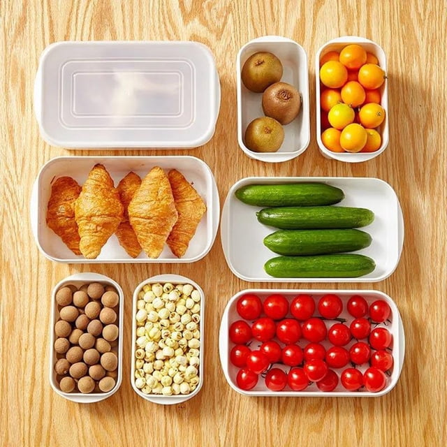 Food Storage Containers for Refrigerator - Airtight Fresh-Keeping Box Set for Vegetables, Meat & Meal Prep, Stackable & Dishwasher Safe