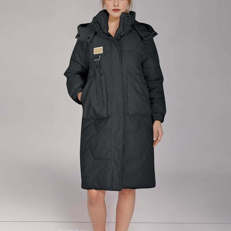 ジャケット・アウター th products LONG PADDED COAT Shanfetl Women Long Quilted Coat Hooded Maxi Length Long