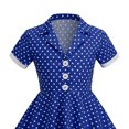 thumbnail image 3 of LNMQLPDBS Girls Dress Retro Notch Lapel 50s Dress Vintage 1950s Polka Dot Dress Kids 50's Rockabilly Swing Dress Party Evening Prom Gown, 3 of 4