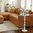 thumbnail image 2 of Round Side Table - Modern Accent Table for Small Spaces - White & Gold, 2 of 9