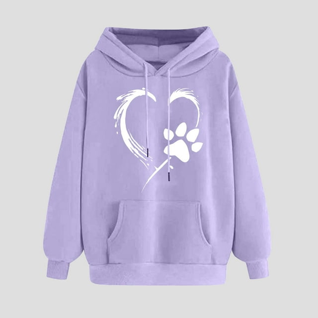 Amzcrzy Chandails à Capuchon pour Femmes Imprimé d'Hiver Chandail à Capuche Manches Longues Chandail en Molleton Confortable Chemises à Manches Longues pour Femmes Chandail à Capuche Chandails en Molleton Graphiques S