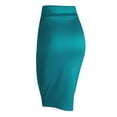 thumbnail image 2 of Made by Johnny Women's Elastic Waist Stretch Bodycon Midi Pencil Skirt Below Knee XXL JADE, 2 of 6