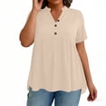 thumbnail image 5 of Shirts for Women Plus Size V Neck Short Sleeve Tops Summer Loose Fit Dressy Business Casual Blouses, 5 of 7