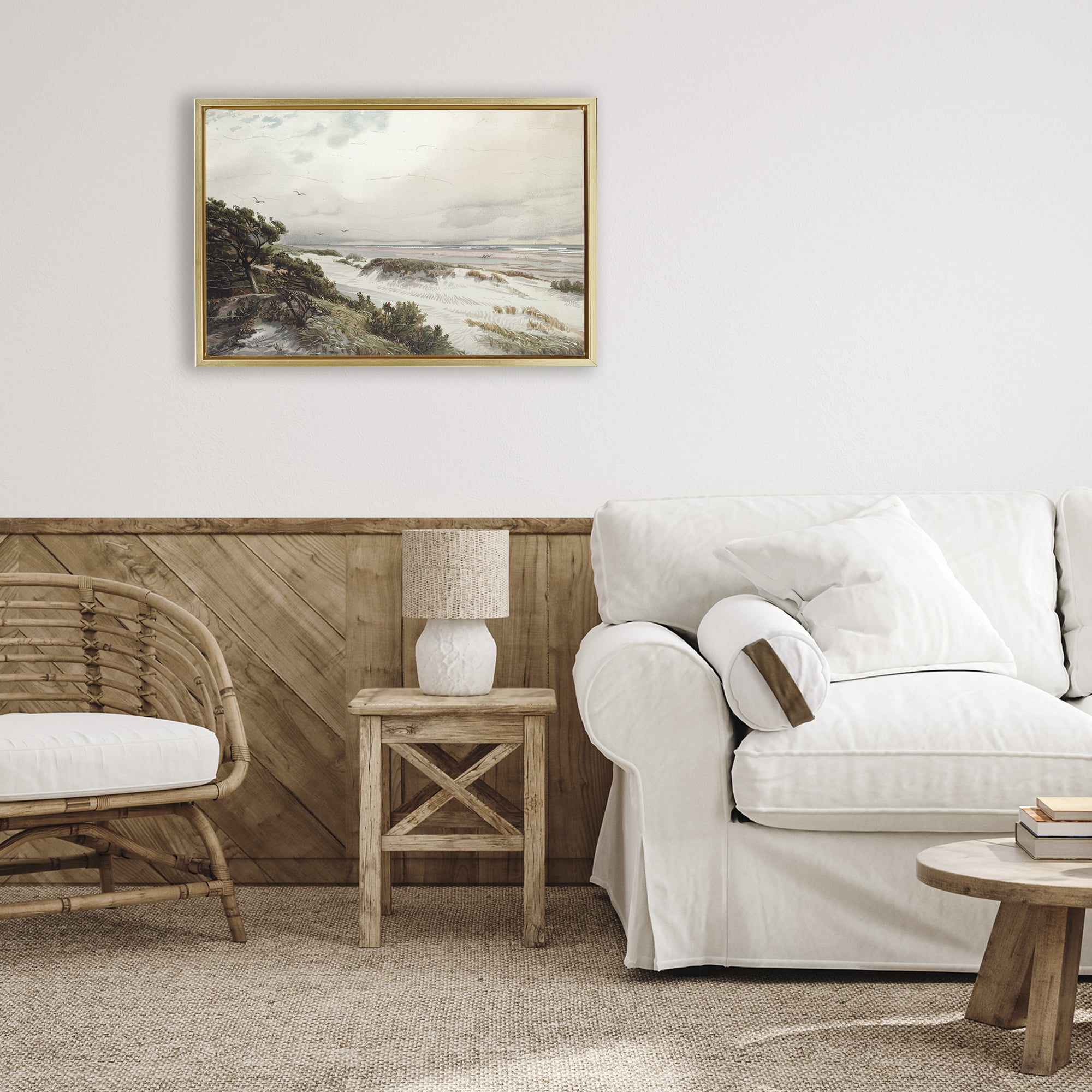 Stupell Industries Bountiful Success Beach Gold Framed Floater Canvas Wall Art, design by Lula Bijoux & co.
