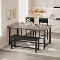 thumbnail image 4 of Modern Space-Saving Dining Table Set for 4 – Includes Rectangular Table, Upholstered Bench & 2 Chairs – Easy Assembly – Perfect for Apartment, Kitchen, Dining Room – Grey, 4 of 8