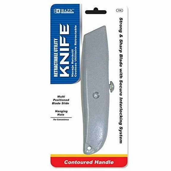 Bazic Retractable Multipurpose Utility Knife, Box Cutter, Box Knife