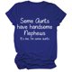 thumbnail image 2 of Camiseta holgada informal, manga corta, letras blancas, cuello redondo, perfecta para el hogar, la oficina, salidas, deportes - Talla S Camiseta gráfica retro azul para mujer, 2 of 5