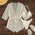 thumbnail image 4 of Women's Solid Color Split Three-piece Bikini Swimsuit, 4 of 10
