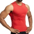 thumbnail image 2 of Yiaimeir Men's Sleeveless Compression Tank Tops Moisture-Wicking Athletic Tank Top For Gym Running Training & Sports Red,Size S-3XL, 2 of 4