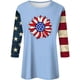 thumbnail image 3 of Camisetas de Manga Corta para las Mujeres Día de la Independencia Patriótica Impresa 3/4 Manga Cuello Redondo, Camiseta Casual para Diarios Y Festivales, 3 of 5