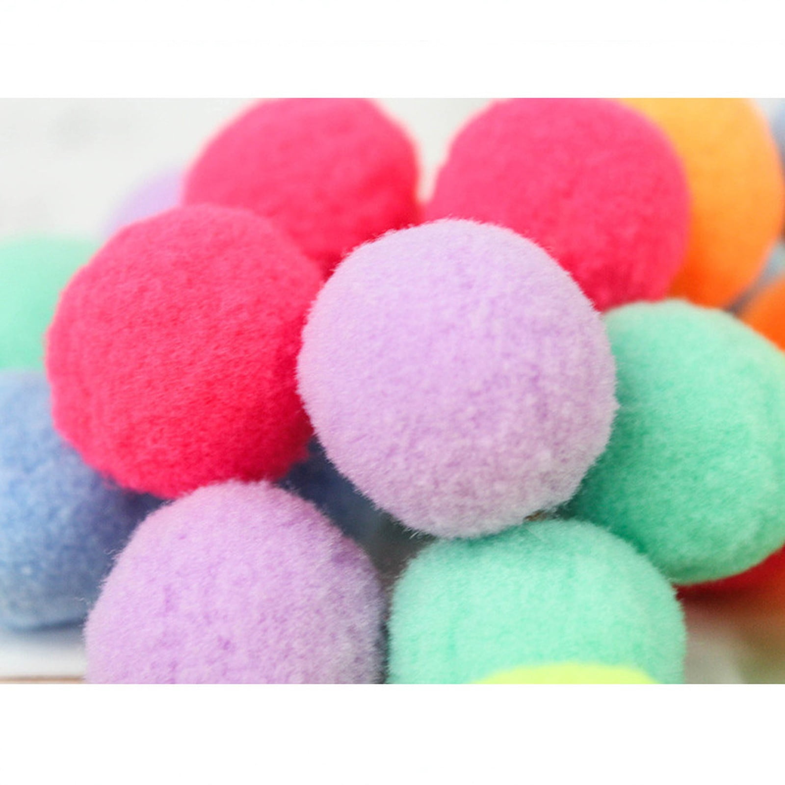 Cat Toys for Indoor Cats, 20 Pack 1.6 Inch Soft Plush Balls, Quiet Interactive Kittens Toys for Batting and Chasing, Colorful Sensory Enrichment Pet Supplies A