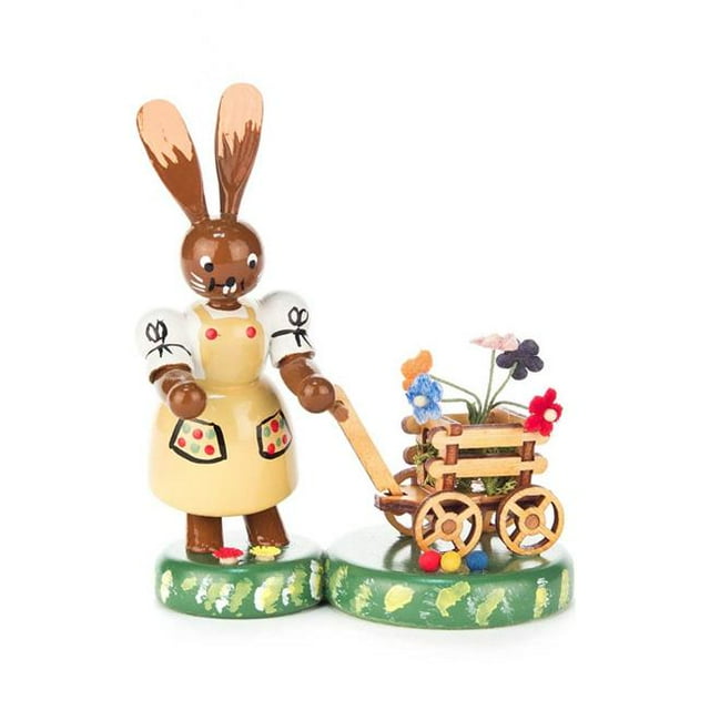 Alexander Taron 224-624 Dregeno Easter Figure - Bunny Lady with Flower Cart