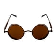 thumbnail image 2 of Baroc Vintage Star Brown Lentes de Sol Redondos Metálicos Café UV400 Retro, 2 of 4