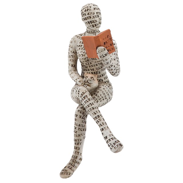 Reading Woman Sculpture,Resin Reading Woman Figurine Reading Woman Figurine Woman Reading Bookshelf Decor Smart Functionality