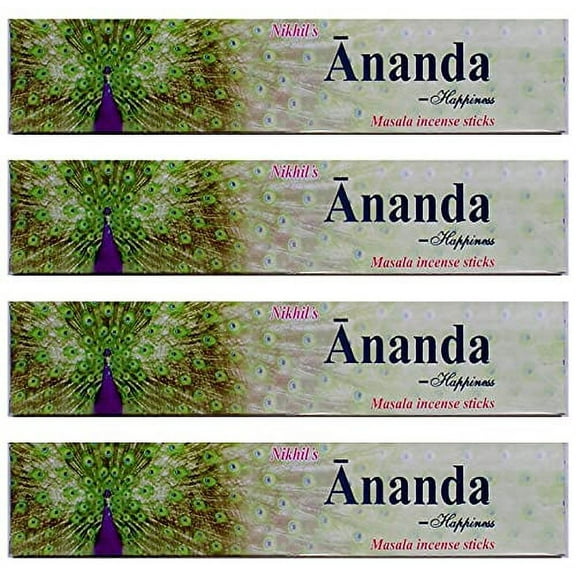 Nikhil Anand "Happiness" Incense - 4 Packs, 15 Grams per Pack