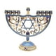 thumbnail image 2 of 6,5 pulgadas de alto Menorah pintado a mano judío Bejeweled adornado candelabros candelabros Navidad artesanía inauguración de la casa regalo , Azul perfecl Candelabro de la Menorá, 2 of 8