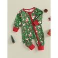 thumbnail image 3 of Wassery Baby Christmas Jumpsuit for Girls Boys Infant Christmas Clothes Long Sleeve Crew Neck Christmas Santa Claus Print Romper 3M 6M 12M, 3 of 9