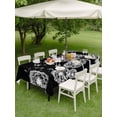 thumbnail image 4 of Outdoor Tablecloth with Umbrella Hole for Patio/Picnic/Party/Camping, White Dandelion Waterproof Table Cloth Rectangle Table Cover Washable, Spring Flowers Botanical Vintage Black (54"x 80"), 4 of 8