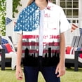 thumbnail image 2 of Ulanda Boys American Flag Button Down Shirt 4th of July Tshirt Kids USA Patriotic Hawaiian Summer Holiday Tee Tops (Light Blue, 13-14 Years), 2 of 4