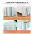 thumbnail image 6 of Aqua Teal Stripe Wrap Around Bed Skirts for King Bed 16" Drop,Bed Skirt with Adjustable Elastic Belt Dust Ruffle Bed Valance for Bedroom Hotel Geometric Grey White Vertical Striped Bed Frame Cover, 6 of 7
