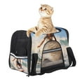 thumbnail image 6 of Surfing in Summer Fabric 900D Oxford Cloth Pet Carrier Bag Base Sherpa Nylon Webbing 17x10x11.8 in 43x26x30 Cm Gray Black Comfortable Lightweight Durable Travel Crate, 6 of 7