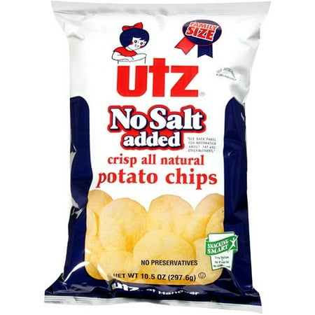 Utz No Salt Added Potato Chips, 9.5 oz