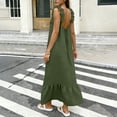 thumbnail image 6 of Edvintorg Holiday Dresses for Women 2026 Sleeveless Backless Beach Casual Maxi Dress Summer Long Dress with Ruffle, 6 of 7