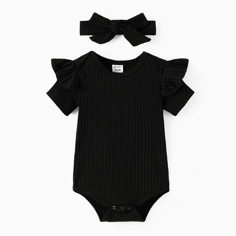 PatPat Baby Girl Clothes Gift Set 3Pcs Bodysuit Skirt Headband