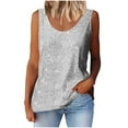 thumbnail image 2 of Sevevn Fashionable Women's Spring And Summer Casual Sequin Round Neck Sleeveless Gift for Adults Silver XXXL, 2 of 6
