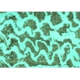 thumbnail image 1 of Ahgly Company Machine Washable Indoor Rectangle Abstract Turquoise Blue Modern Area Rugs, 6' x 9', 1 of 4