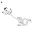 thumbnail image 2 of Besufy Women's Rhinestone Gecko Navel Bar Belly Ring Body Piercing Jewelry,Stainless Steel Gecko Diamond-Studded Belly Button Ring Belly Button Belly Ring, 2 of 8
