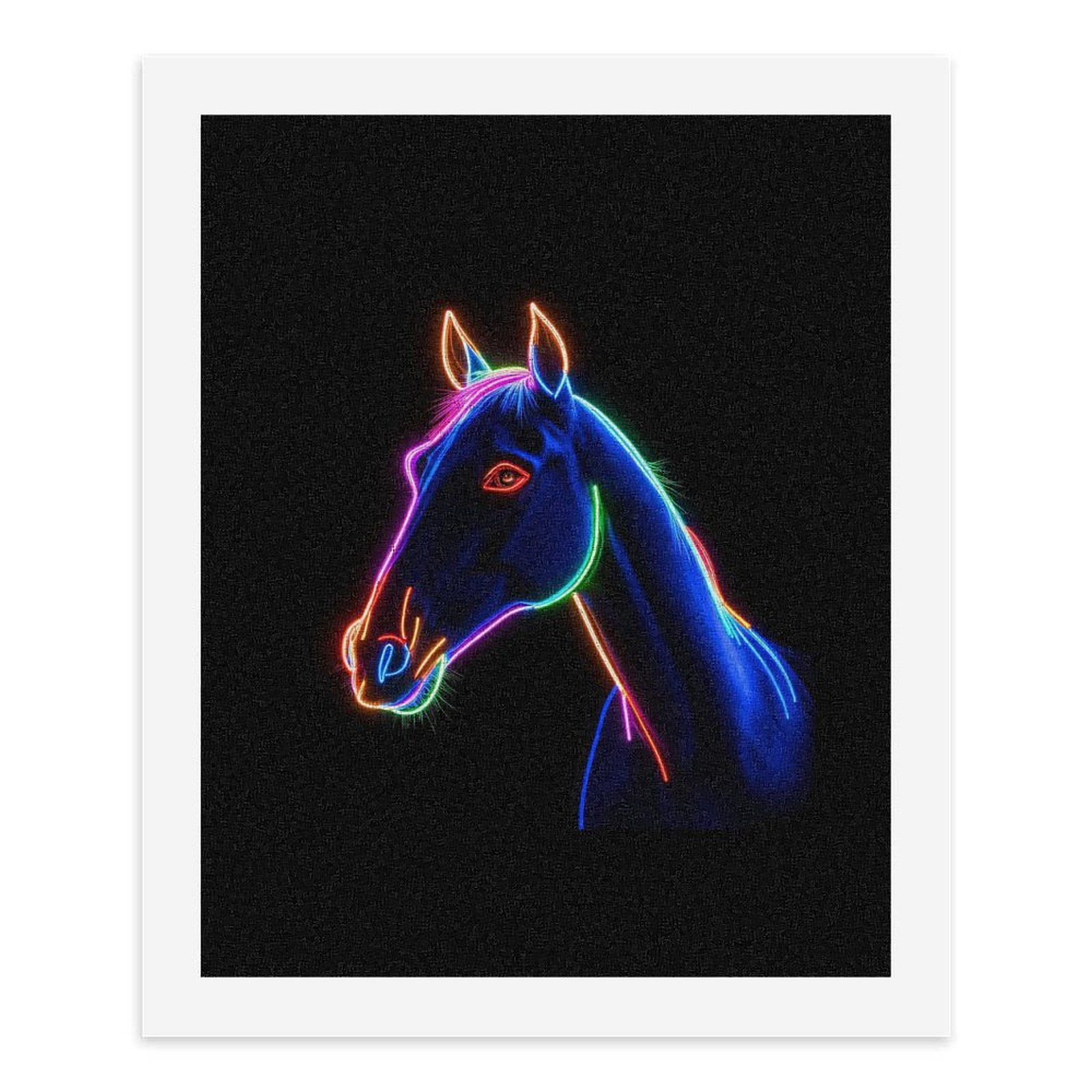Paint By Numbers Kit for Adults Beginner - DIY Neon Horse Art Vibrant Colors Canvas Painting Kits for Adults, Frameless Paint By Number for Adults for Home Wall Decor 16x20 Inch