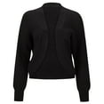 thumbnail image 2 of Lixiuxyad Womens Open Front Cardigan Women's Casual Short Style Solid Color Sweater Cardigan Coat,Black, 2 of 3